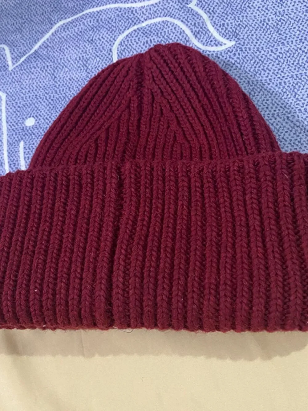Acne Studios Burgundy Unisex Knit Hat - Picture 6 of 7